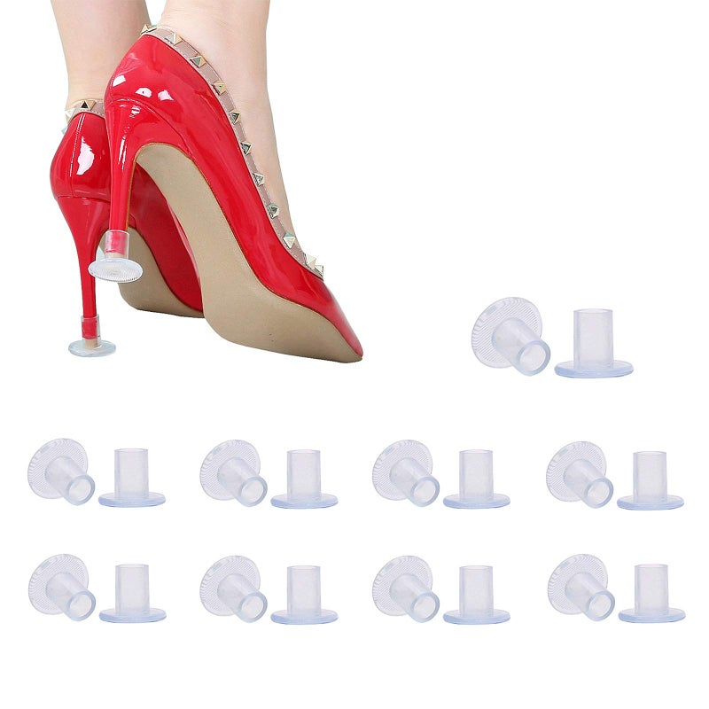TKMOS 9 Pairs Clear High Heel Protectors Heel Stoppers for Wedding Mates Bridesmaid(Small/Middle/Large) - Image 1
